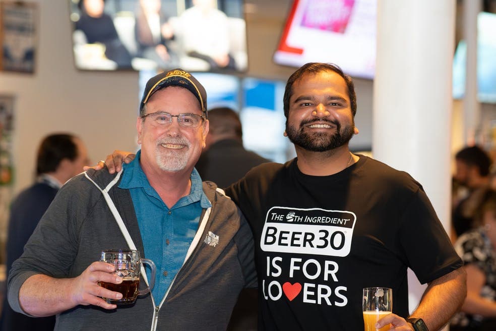 People mingling in a Virginia Brewers Conference event