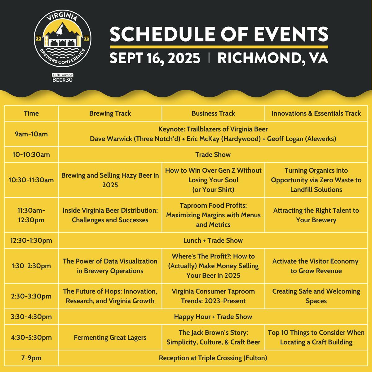 virginia brewers conference 2025 schedule 1200x1200 for website 9 16 25 5
