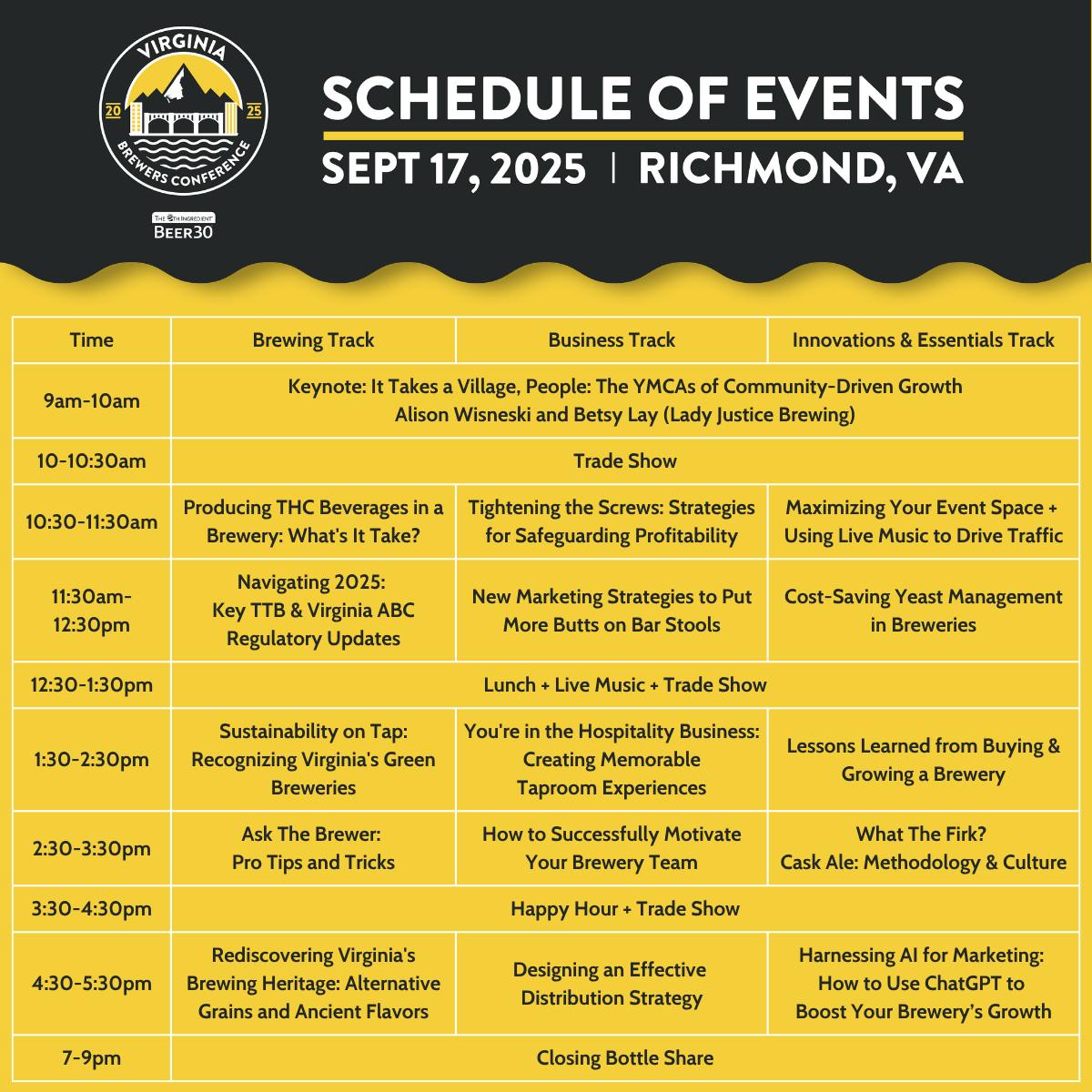virginia brewers conference 2025 schedule 1200x1200 for website 9 17 25 1